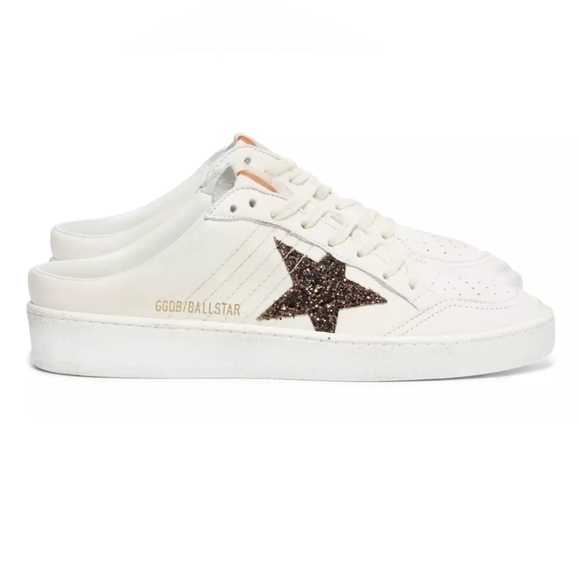 Golden Goose ball Star sabot Star Sneakers White, coffee brown Glitter - Picture 1 of 10